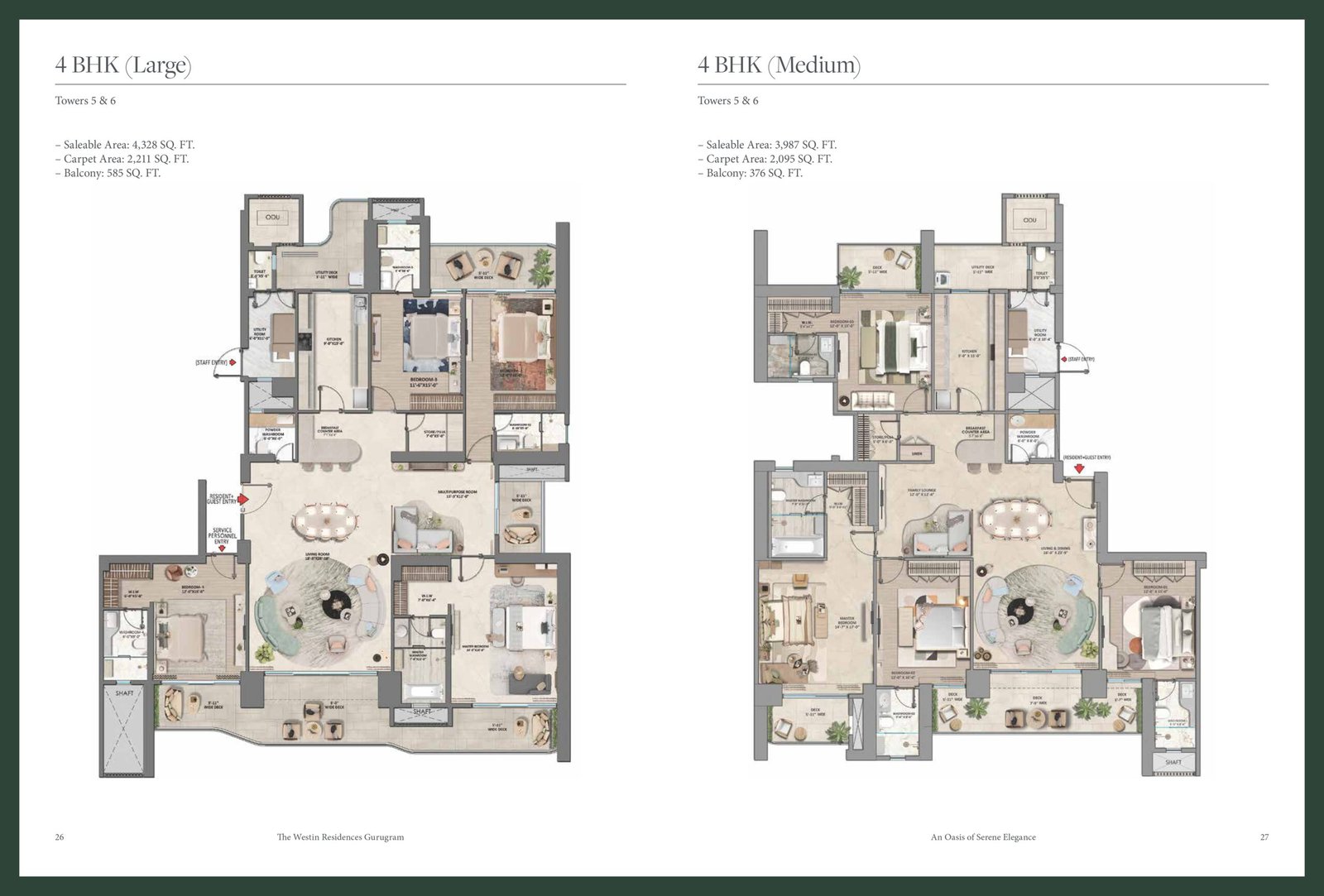 4 BHK Large & Medium