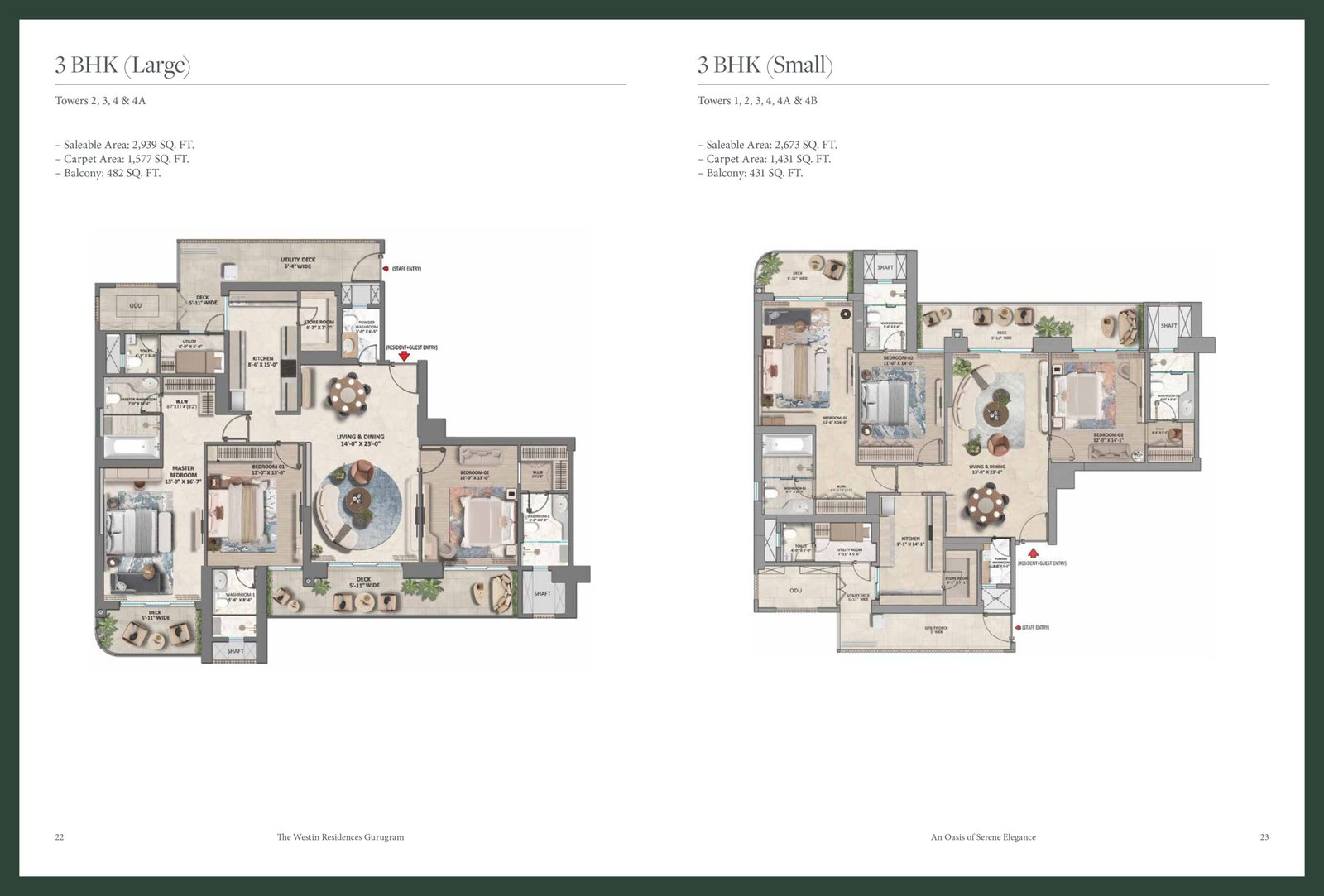 3 BHK Large & Small